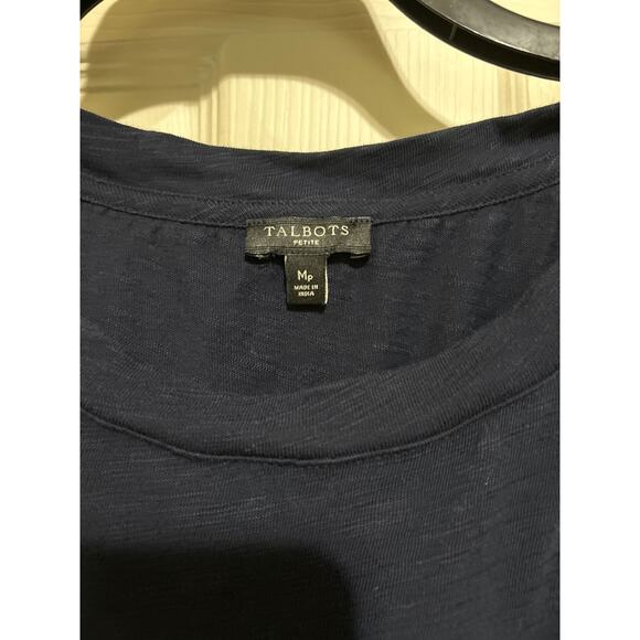 Talbots Dress Striped Navy and white M Petite - Picture 2 of 3